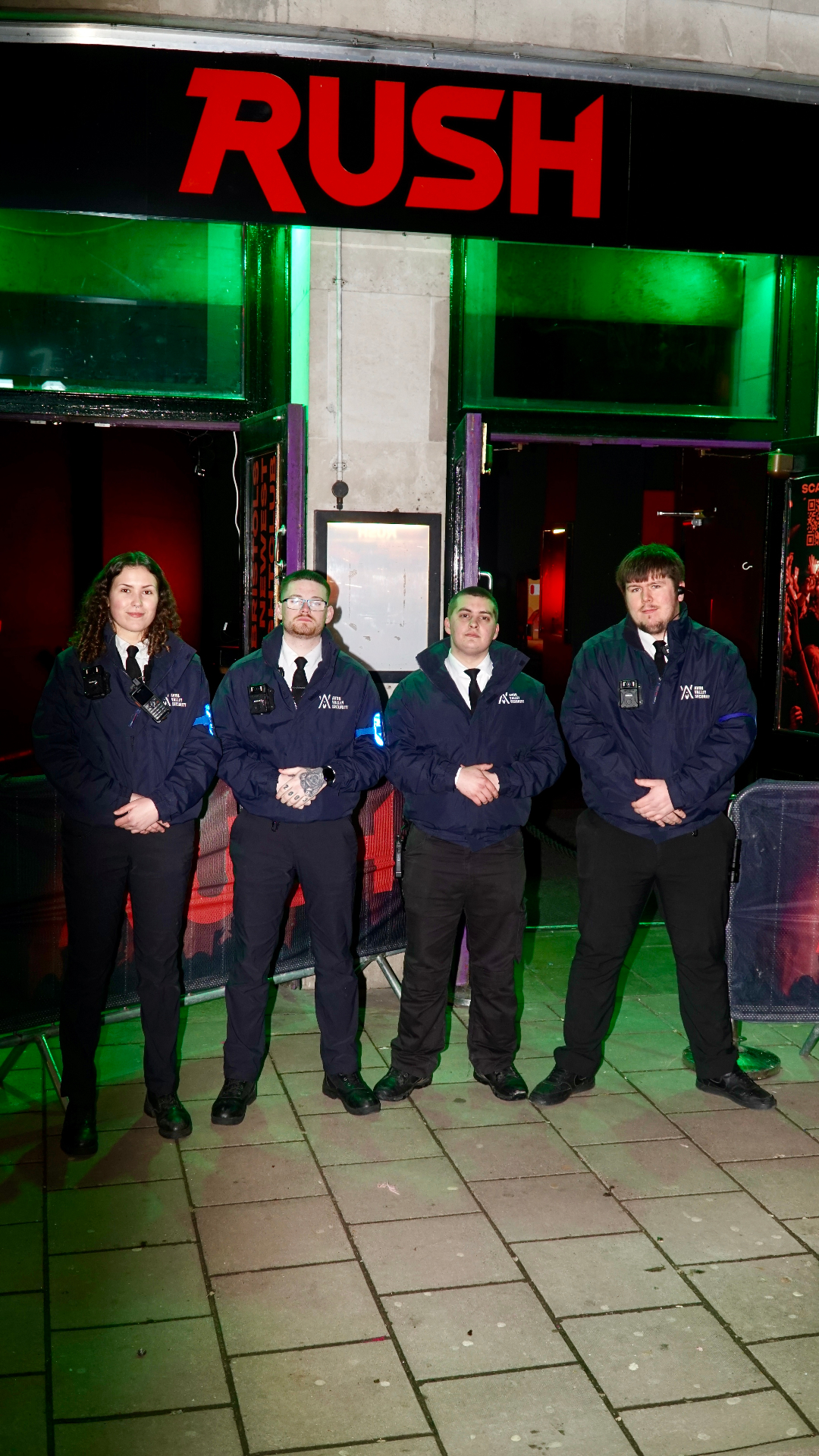 AV Group UK SIA-licensed door team on duty