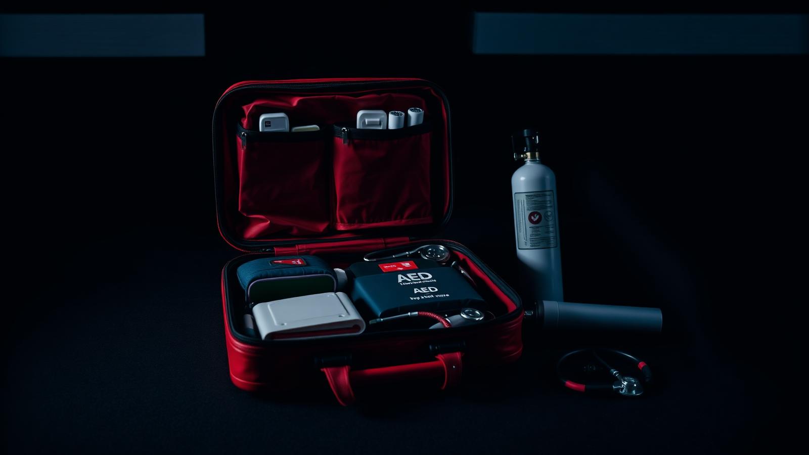 Paramedic response bag and AED