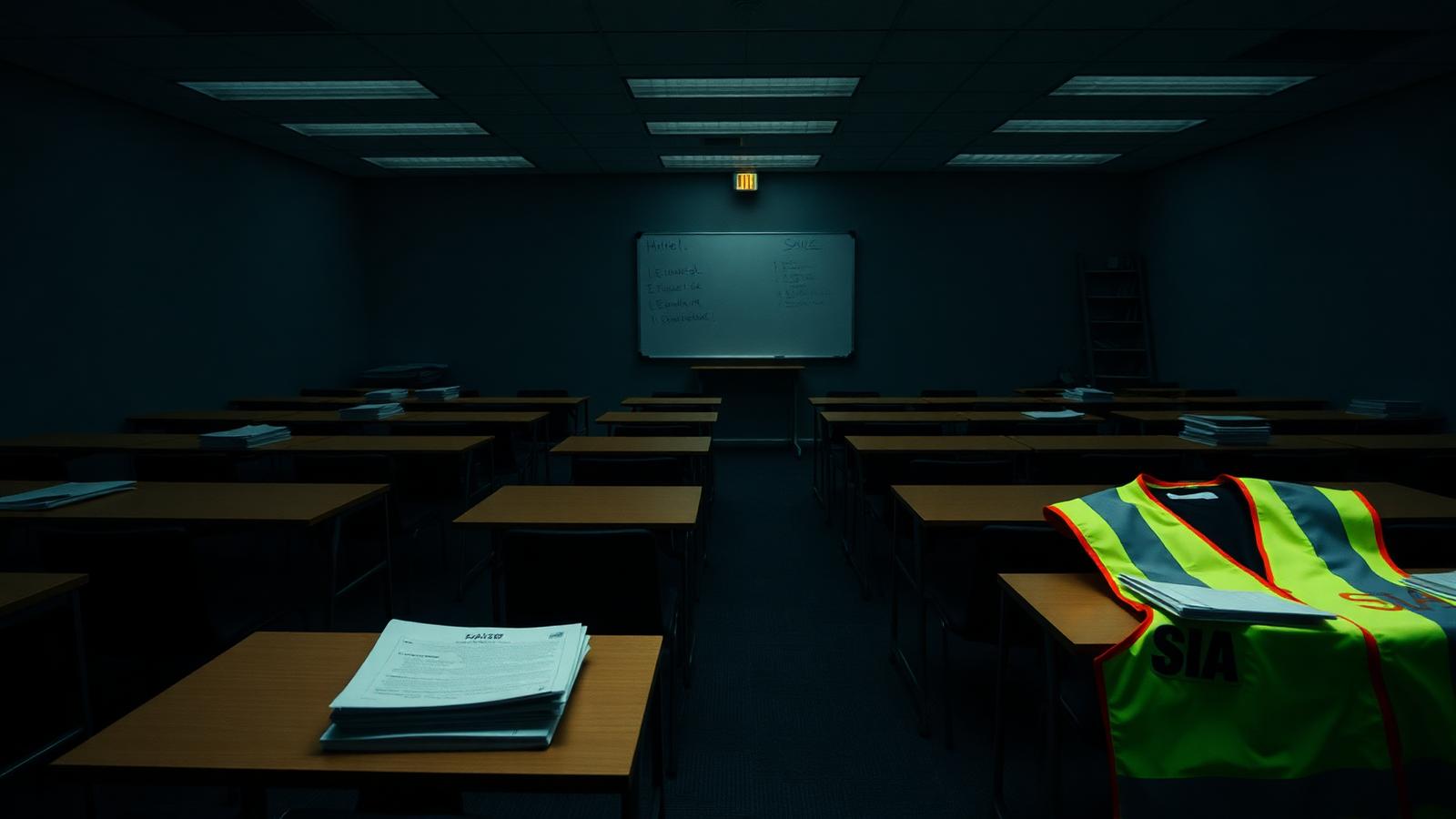 SIA training classroom with course manuals
